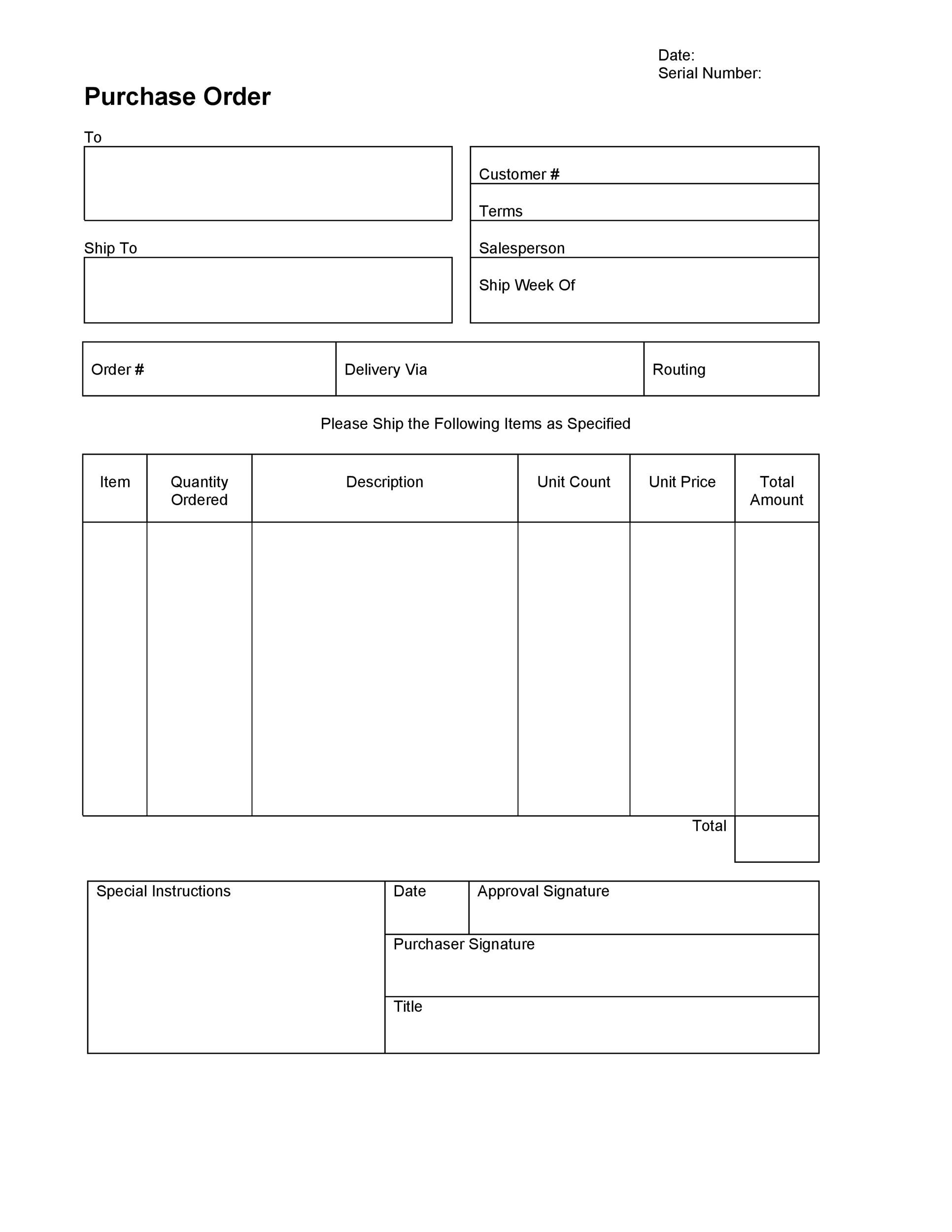 Simple Order Form Template Word Free Download Order Form