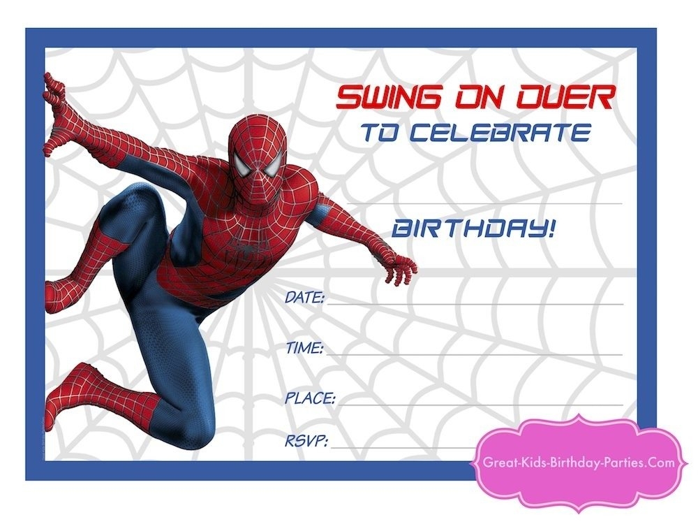 Spiderman Invites Templates