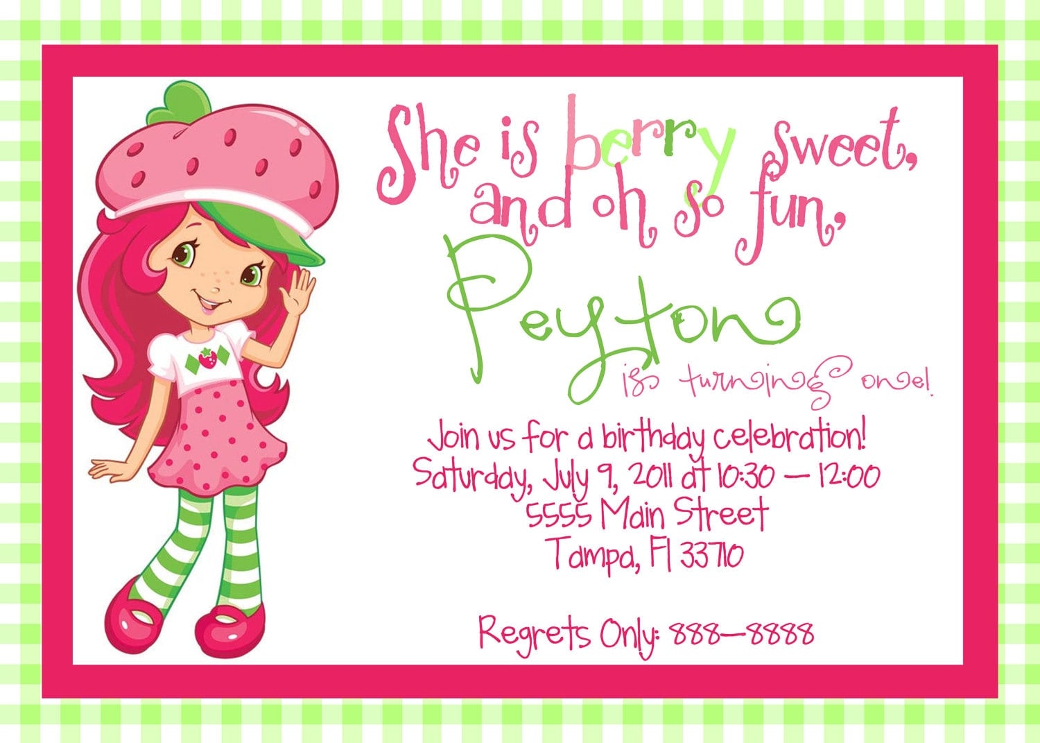 Strawberry Shortcake Invitations Printable