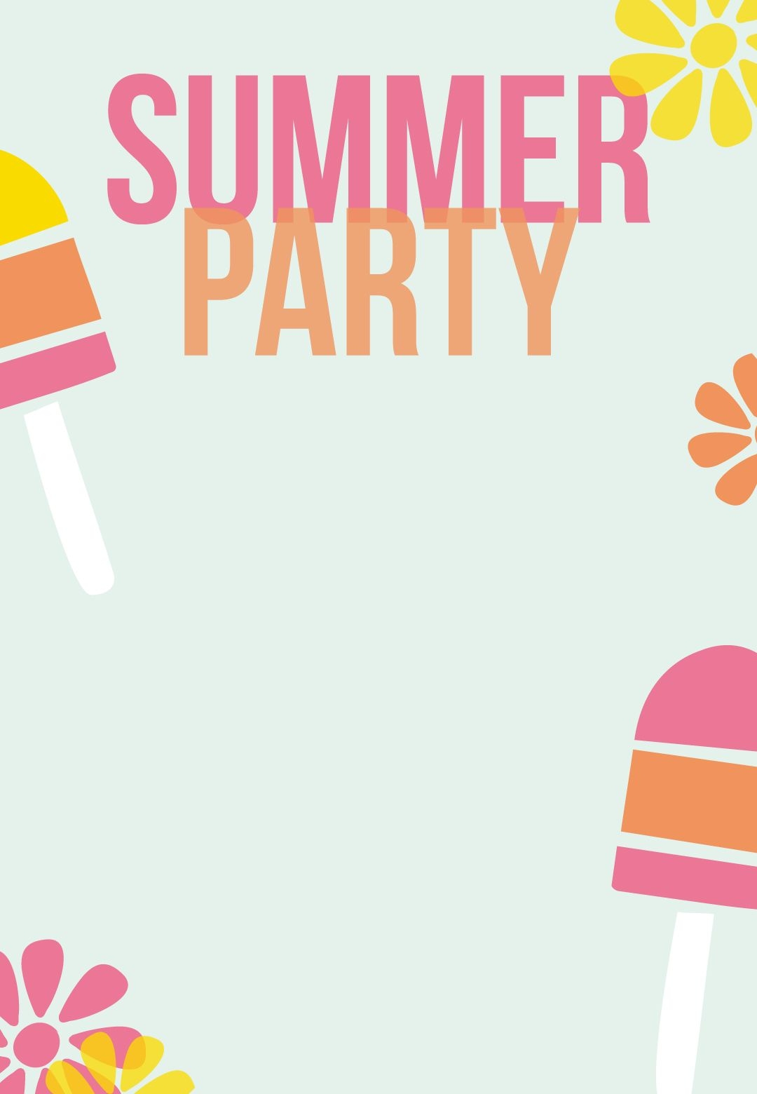Blank Summer Invitation Templates