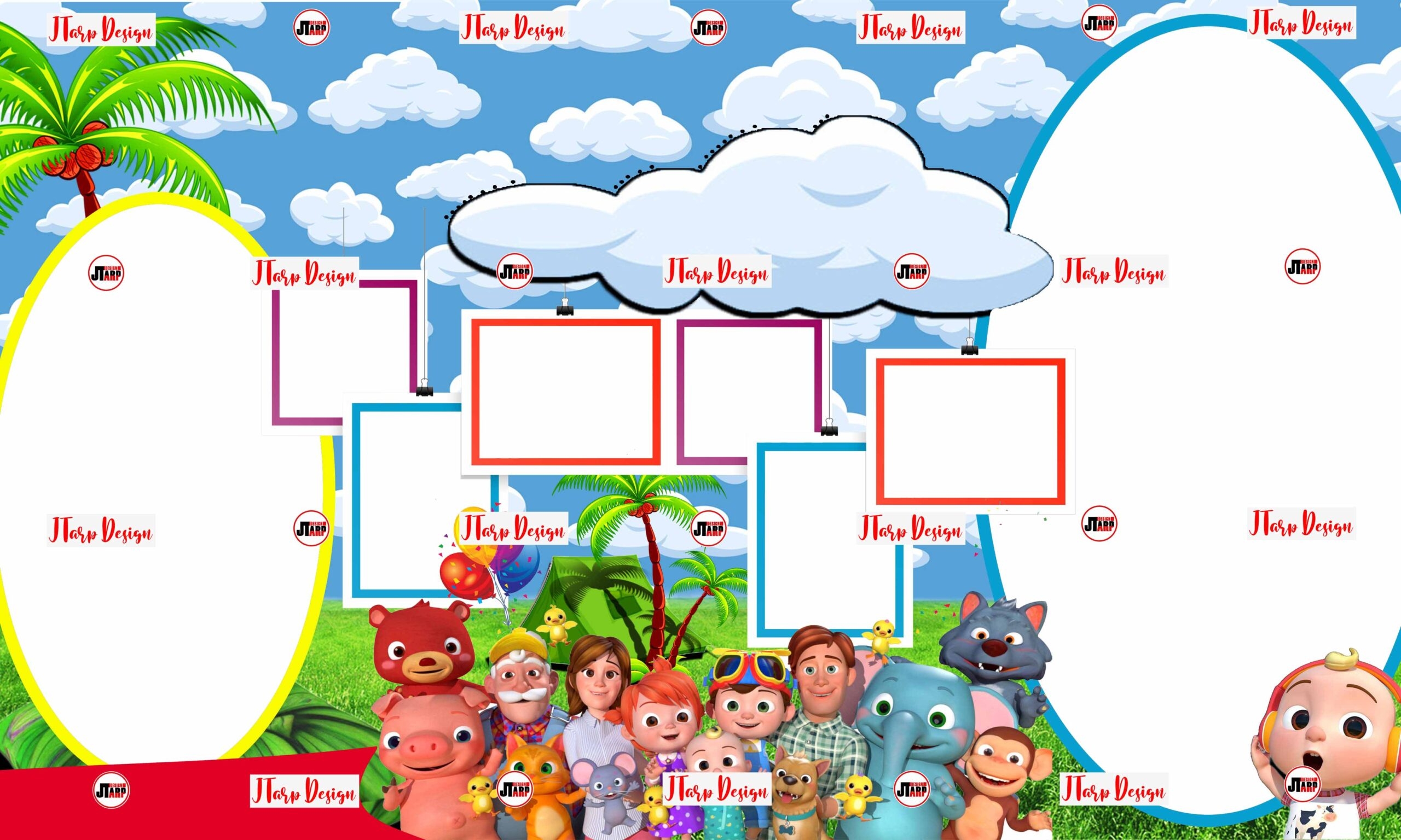 Template Birthday Tarpaulin Design Cocomelon Theme