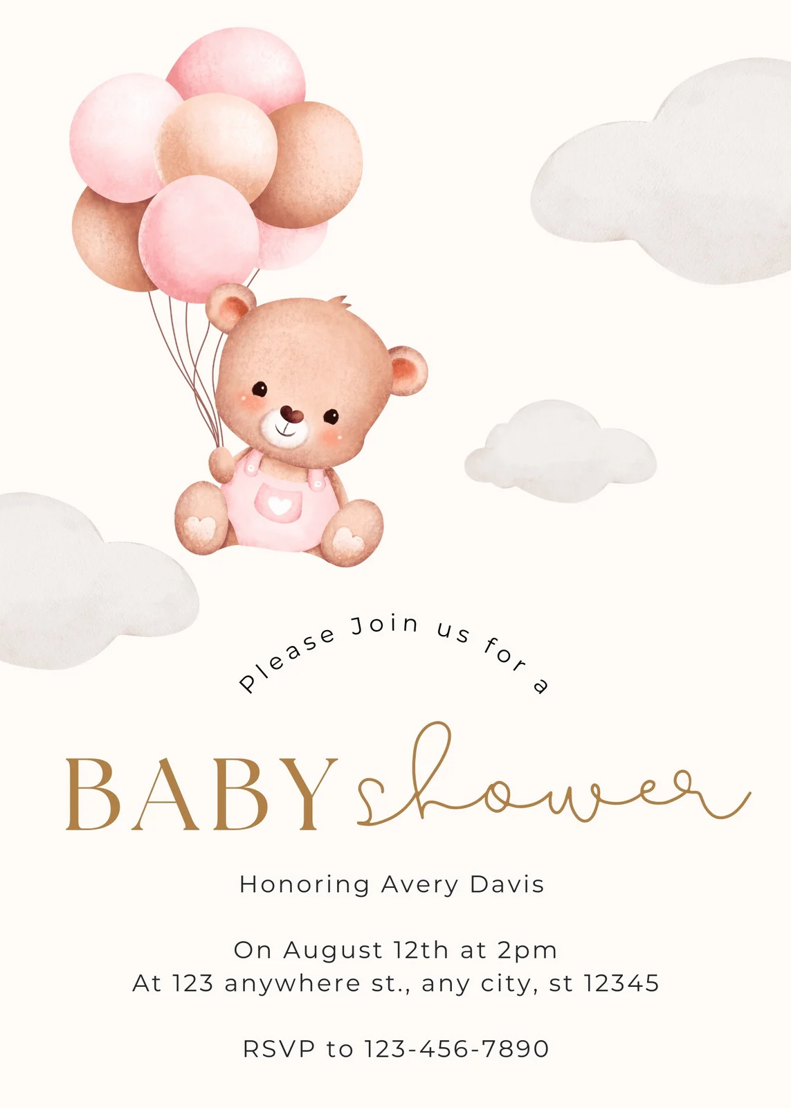 Blank Teddy Bear Invitation Templates