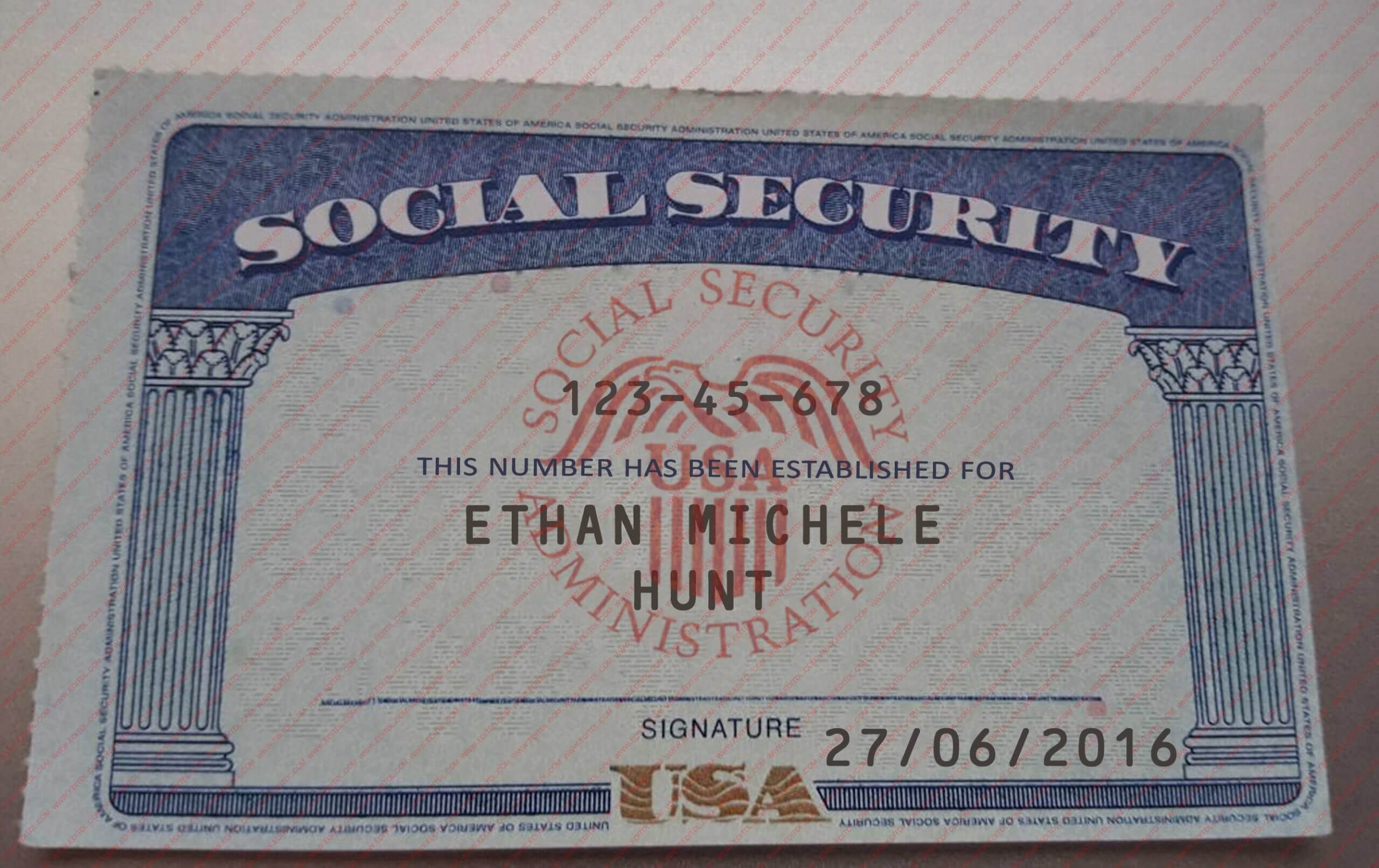 Temporary Social Security Card Template EDIT SSC