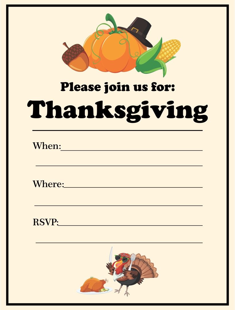 Thanksgiving Flyers 12 Free PDF Printables Printablee