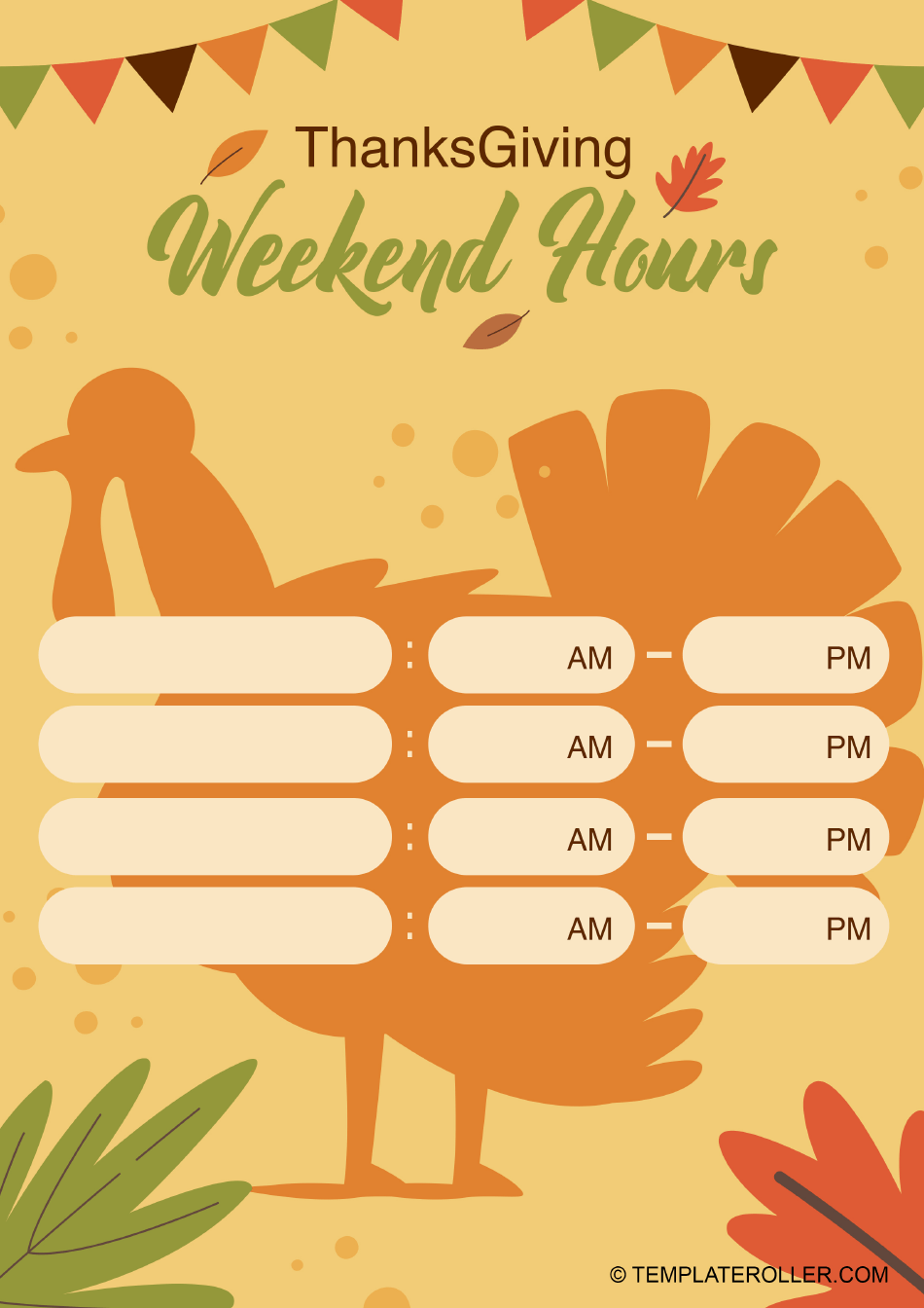 Thanksgiving Holiday Hours Template In 2022 Holidays Thanksgiving