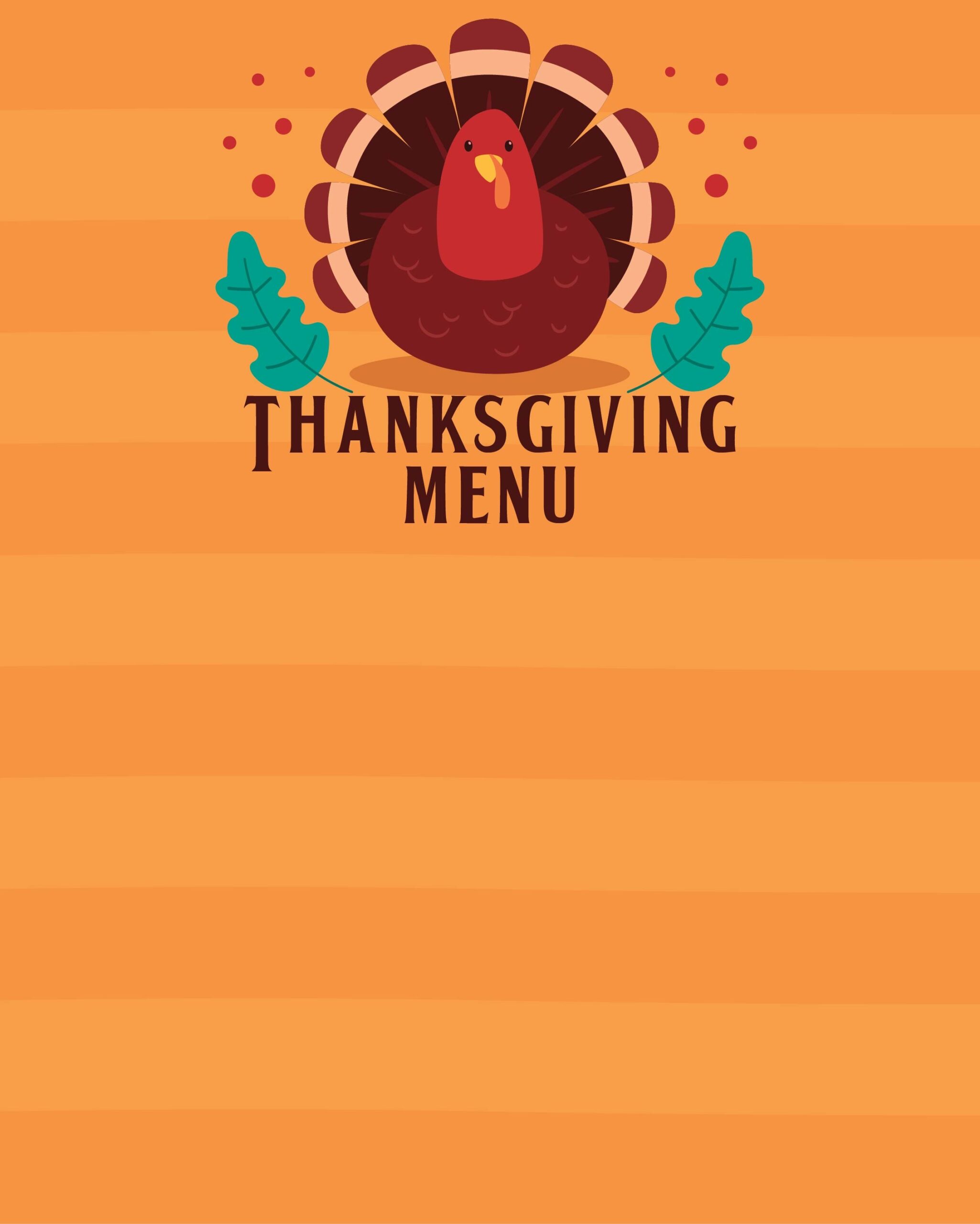 Thanksgiving Menu Blank Template 13 Free PDF Printables Printablee