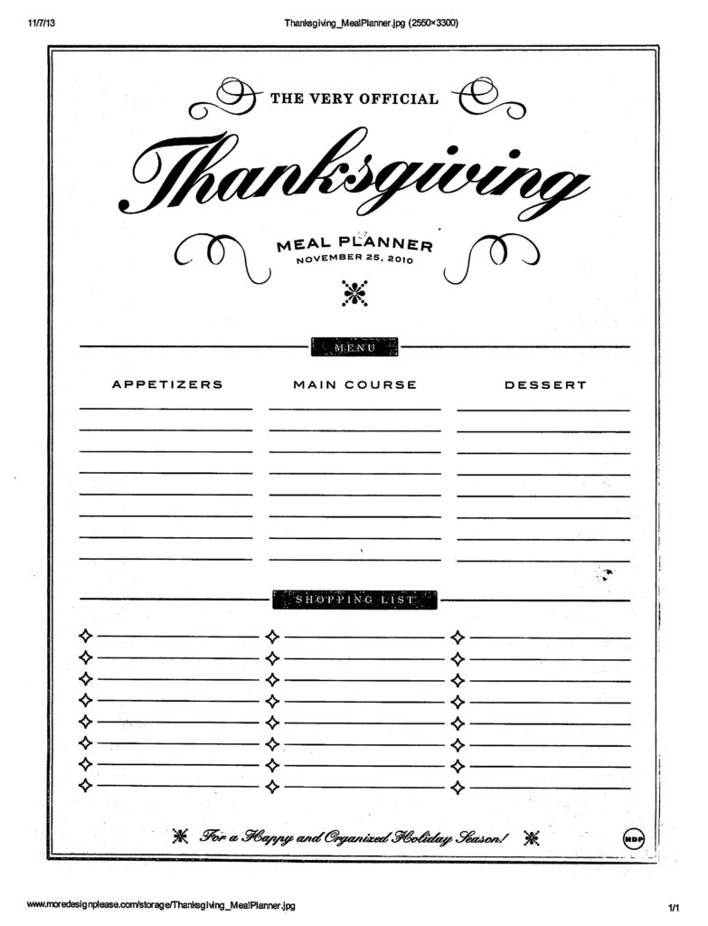 Thanksgiving Menu Planner Thanksgiving Meal Planner Thanksgiving Diy