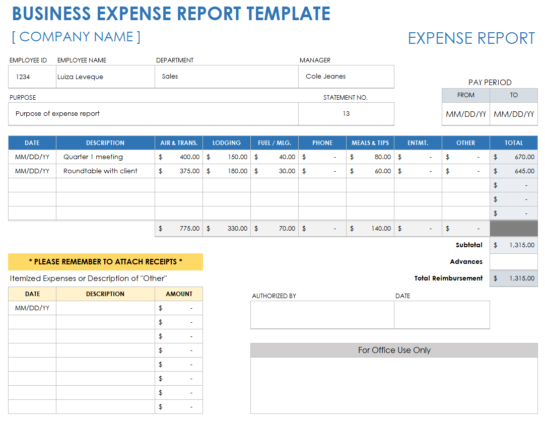The 7 Best Expense Report Templates For Microsoft Excel Worksheets