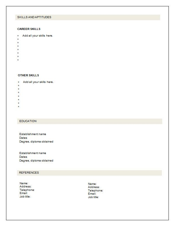 The Basic Resume Format For Students With No Work Experience It Is