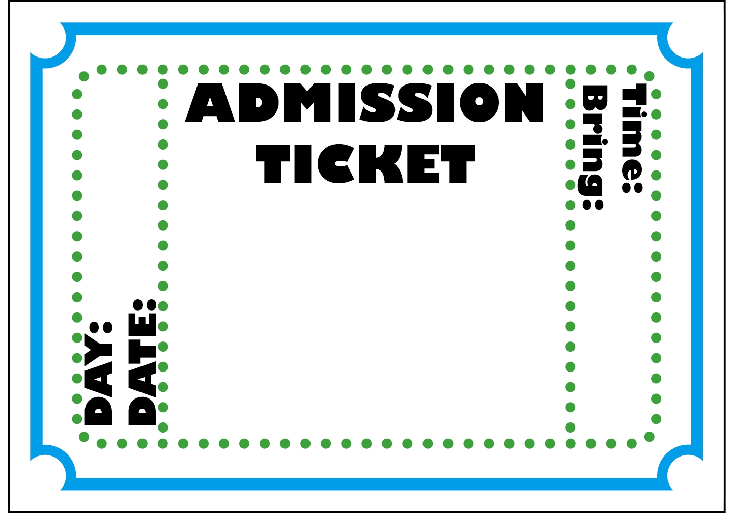 Blank Templates For Tickets