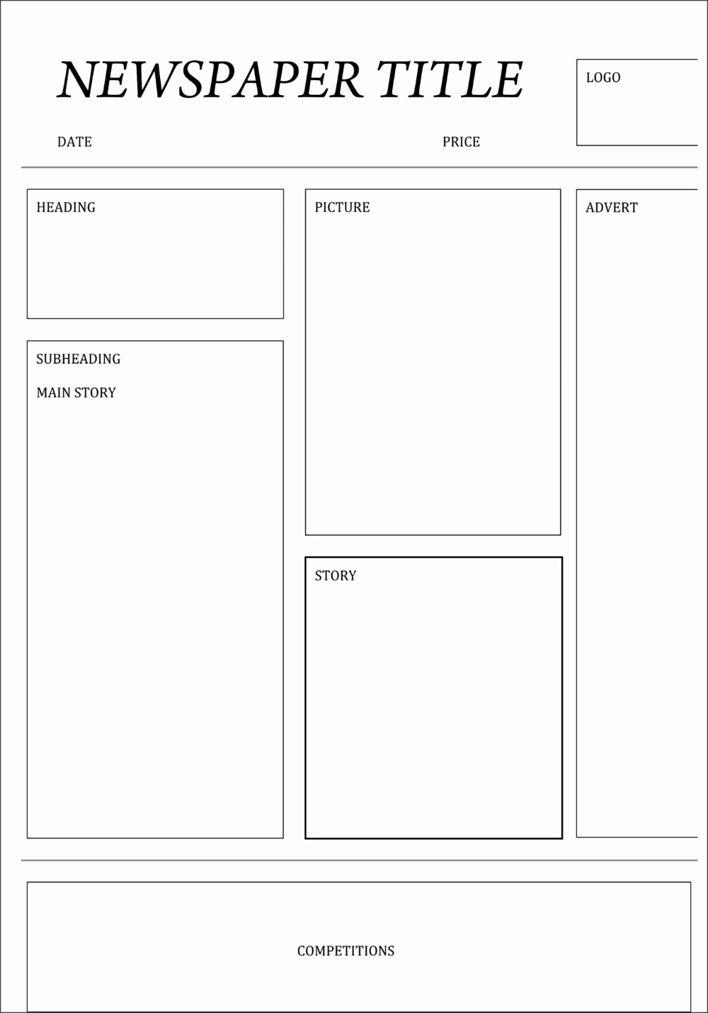 Top Blank Newspaper Template For Word Newspaper Template Blank
