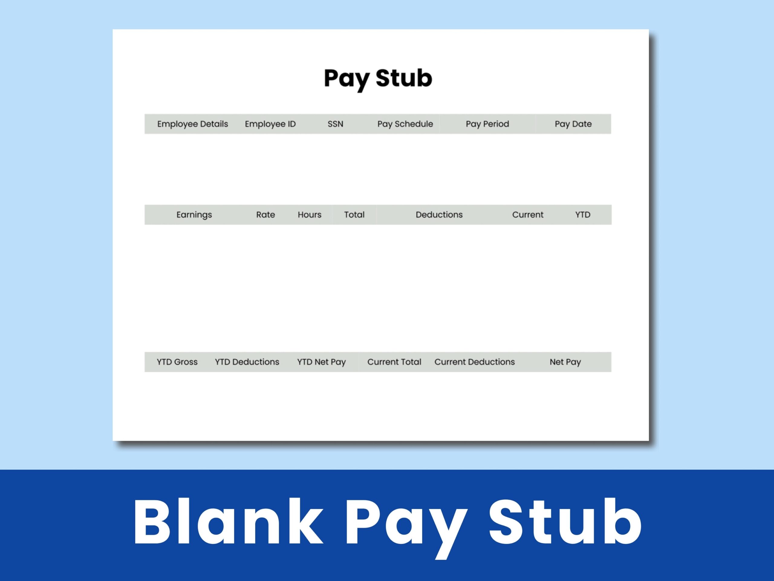 Top Free Editable PDF Blank Pay Stubs Template WPS PDF 46 OFF