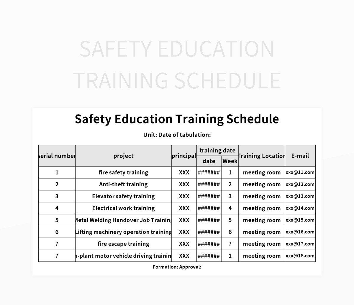 Training Program Excel Template Infoupdate
