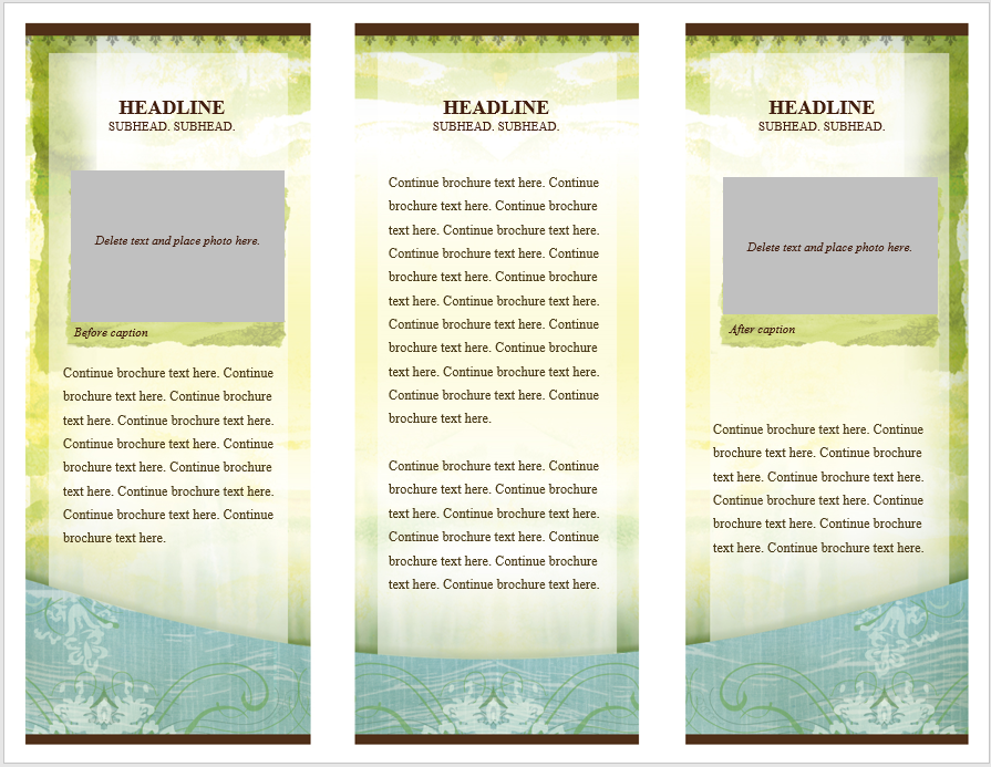 Tri Fold Brochure Template 06 Word Templates