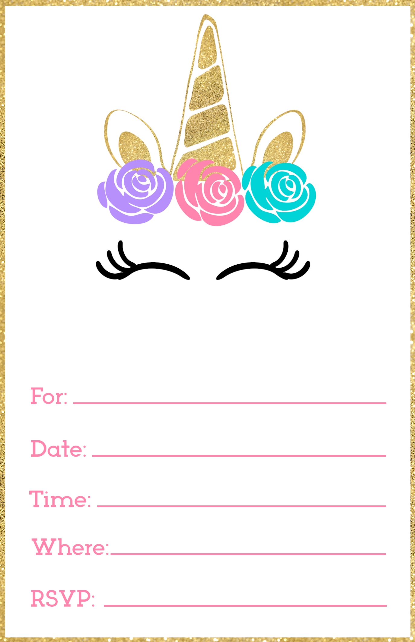 Unicorn Template Invitation