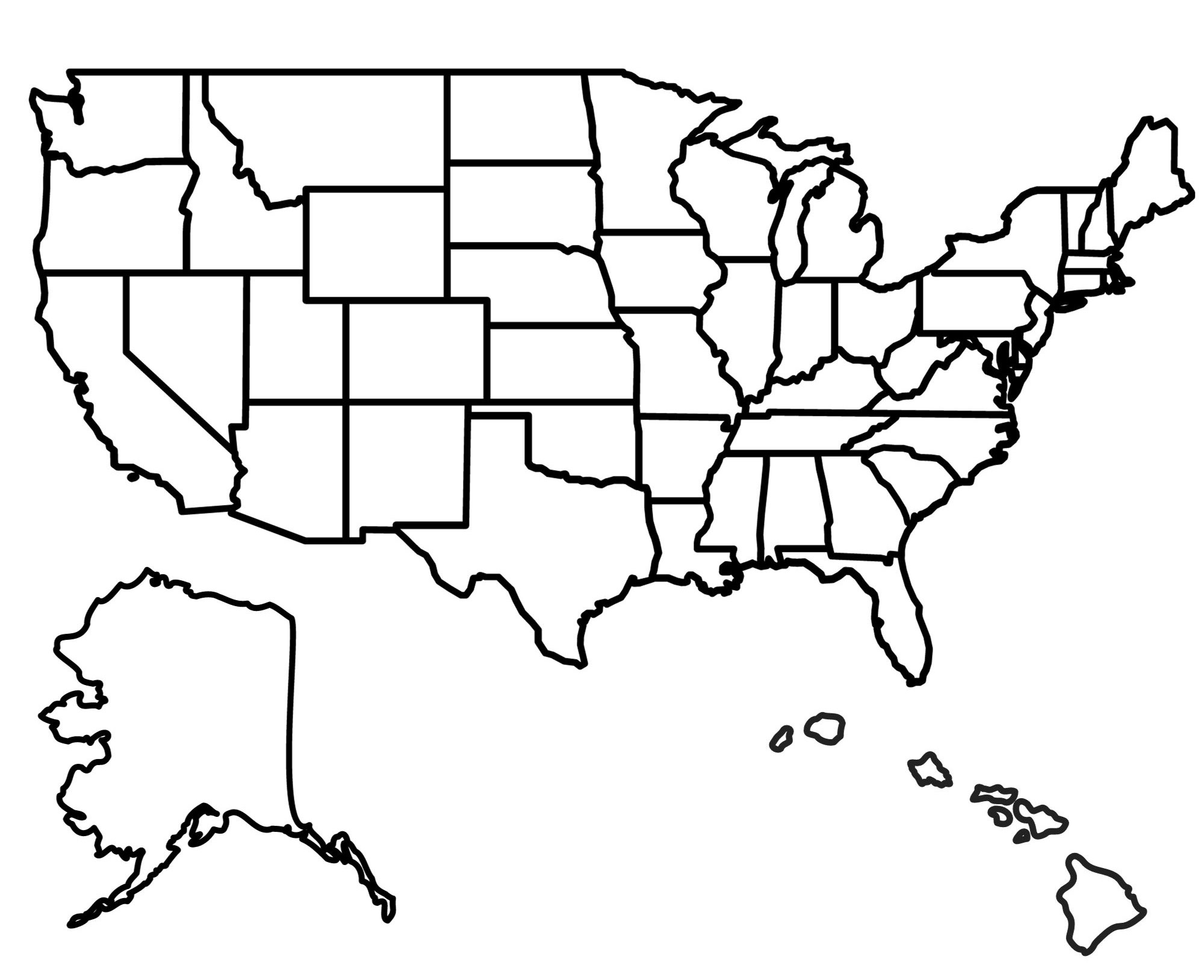 Us State Map Blank Vrogue Co