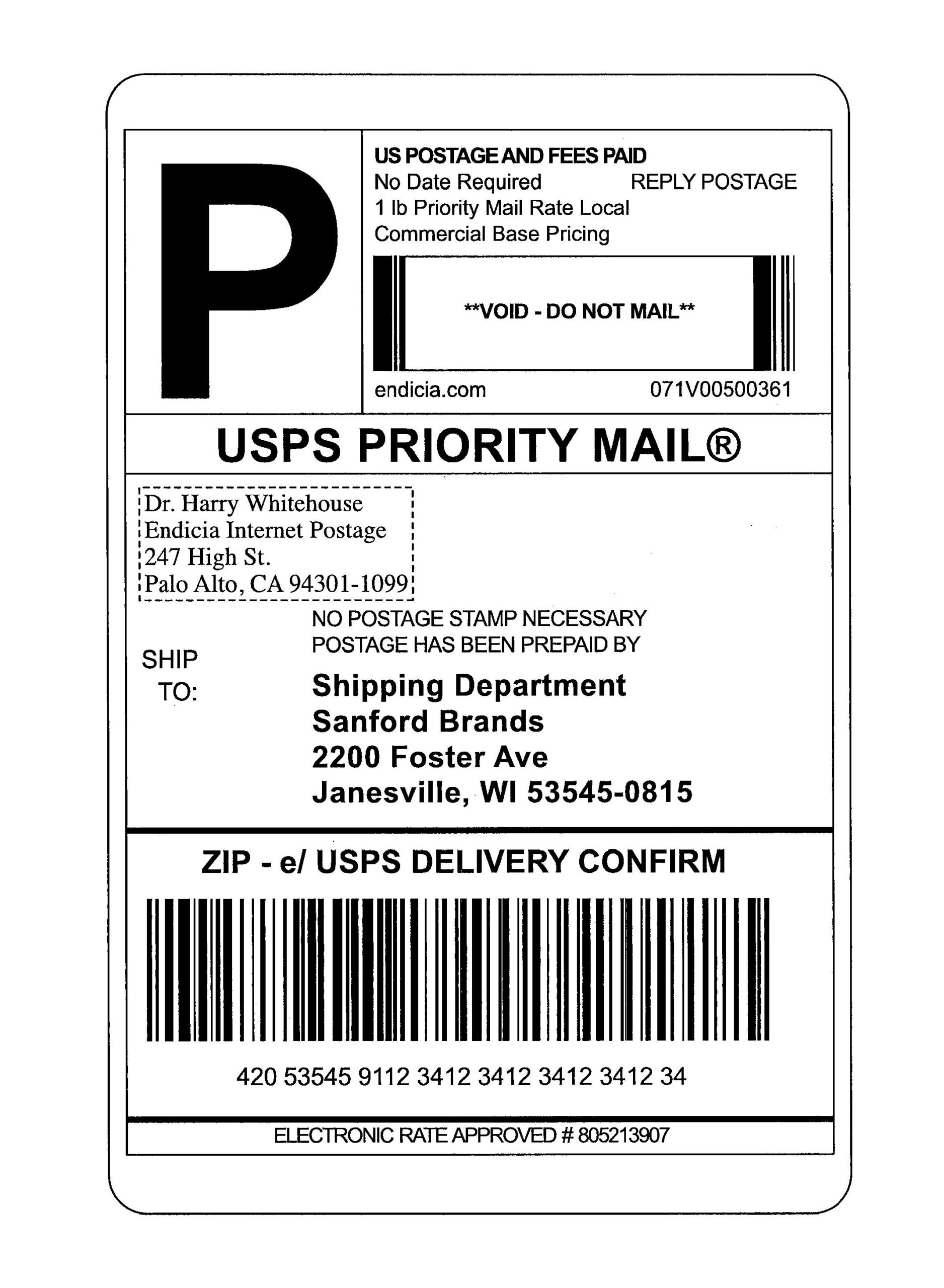Usps Shipping Label Template Best And Professional Templates Throughout