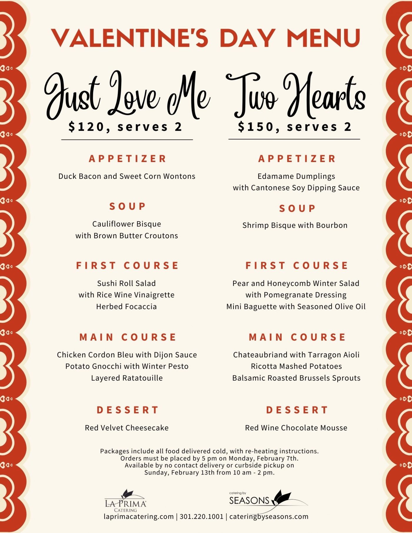 VALENTINE S DAY MENU Catering By Seasons