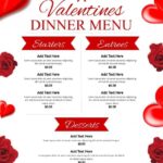 Valentines Menu Customize This Design With Your Video Photos And Text