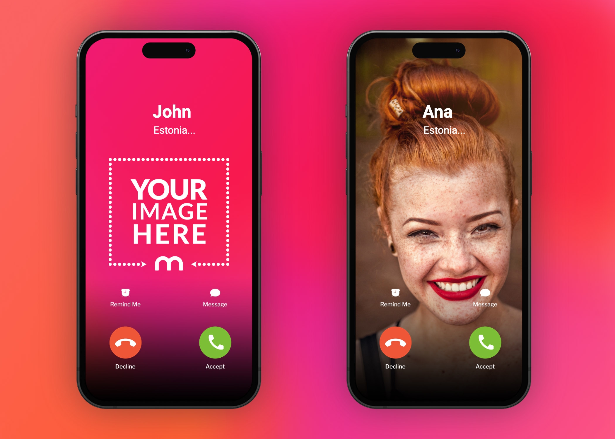 Blank Iphone Incoming Call Screen Templates