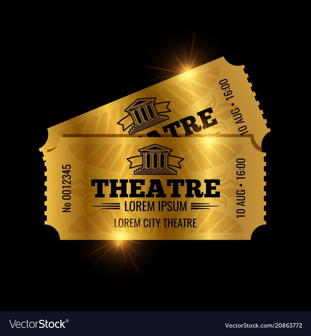 Vintage Theatre Tickets Template Vector Image On VectorStock Theater