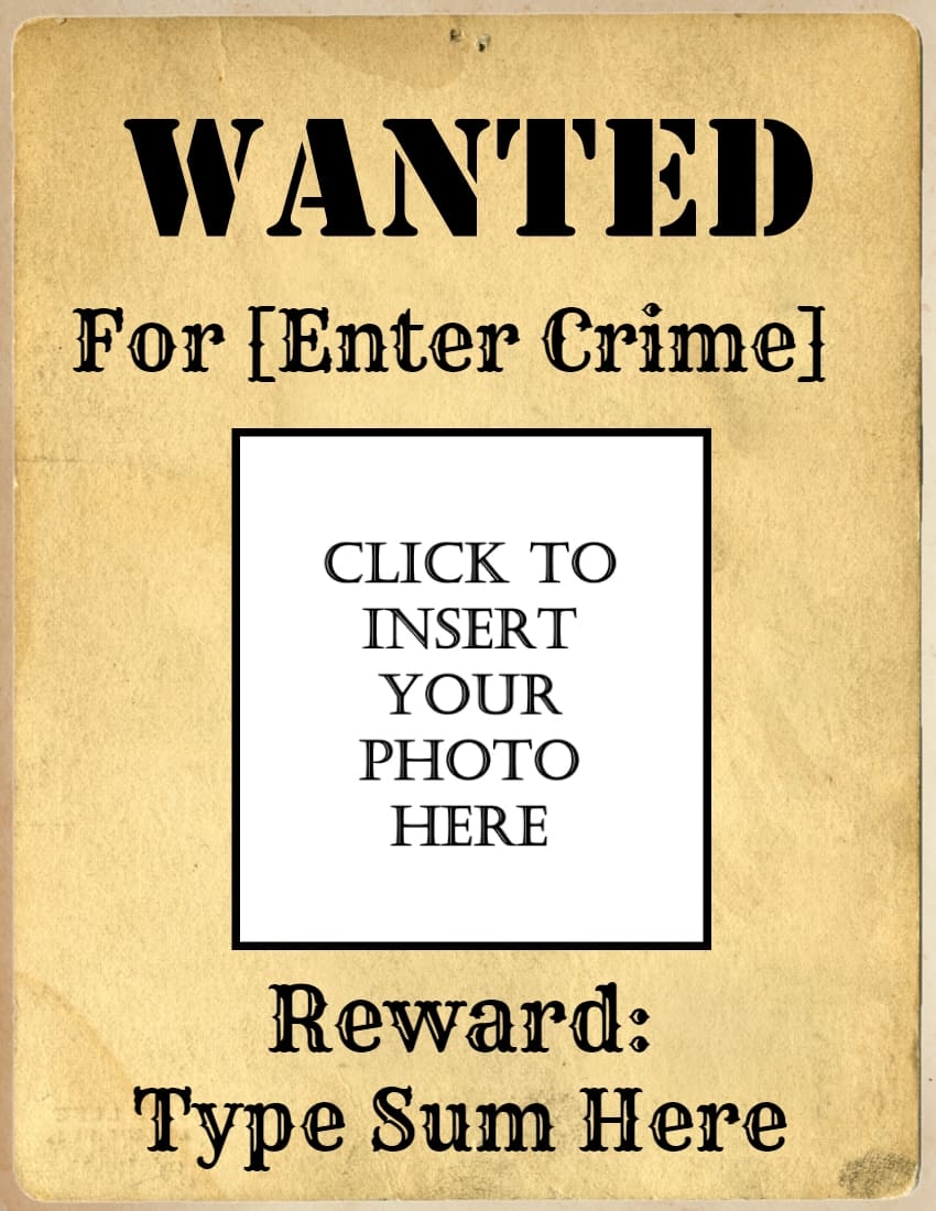 Wanted Poster Printable Free Printable Templates Vrogue Co