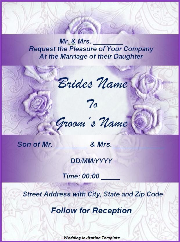 Wedding Invitation Templates Professional Word Templates