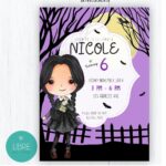 Wednesday Digital And Printable Invitation Wednesday Addams Etsy En