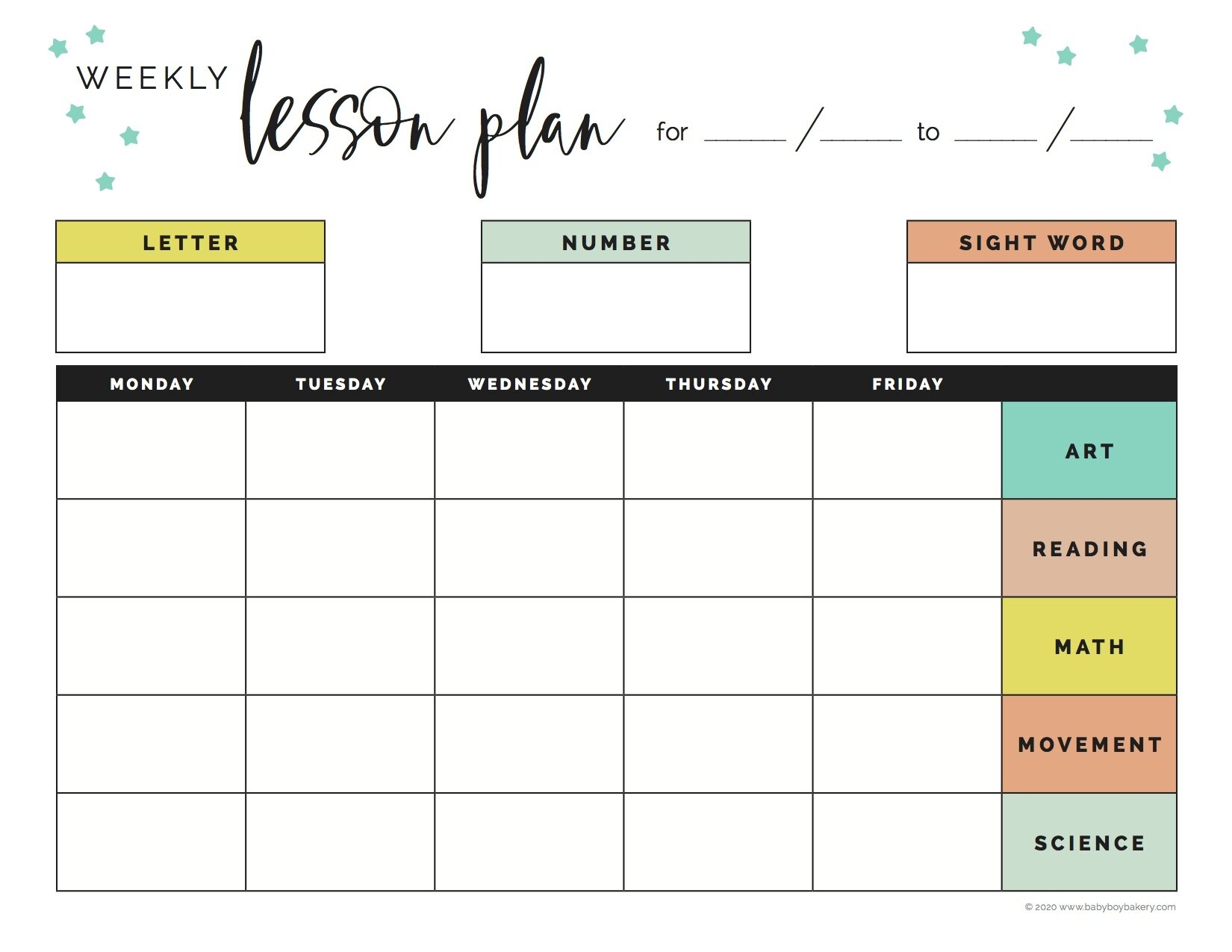 Blank Lesson Plan Templates Pdf