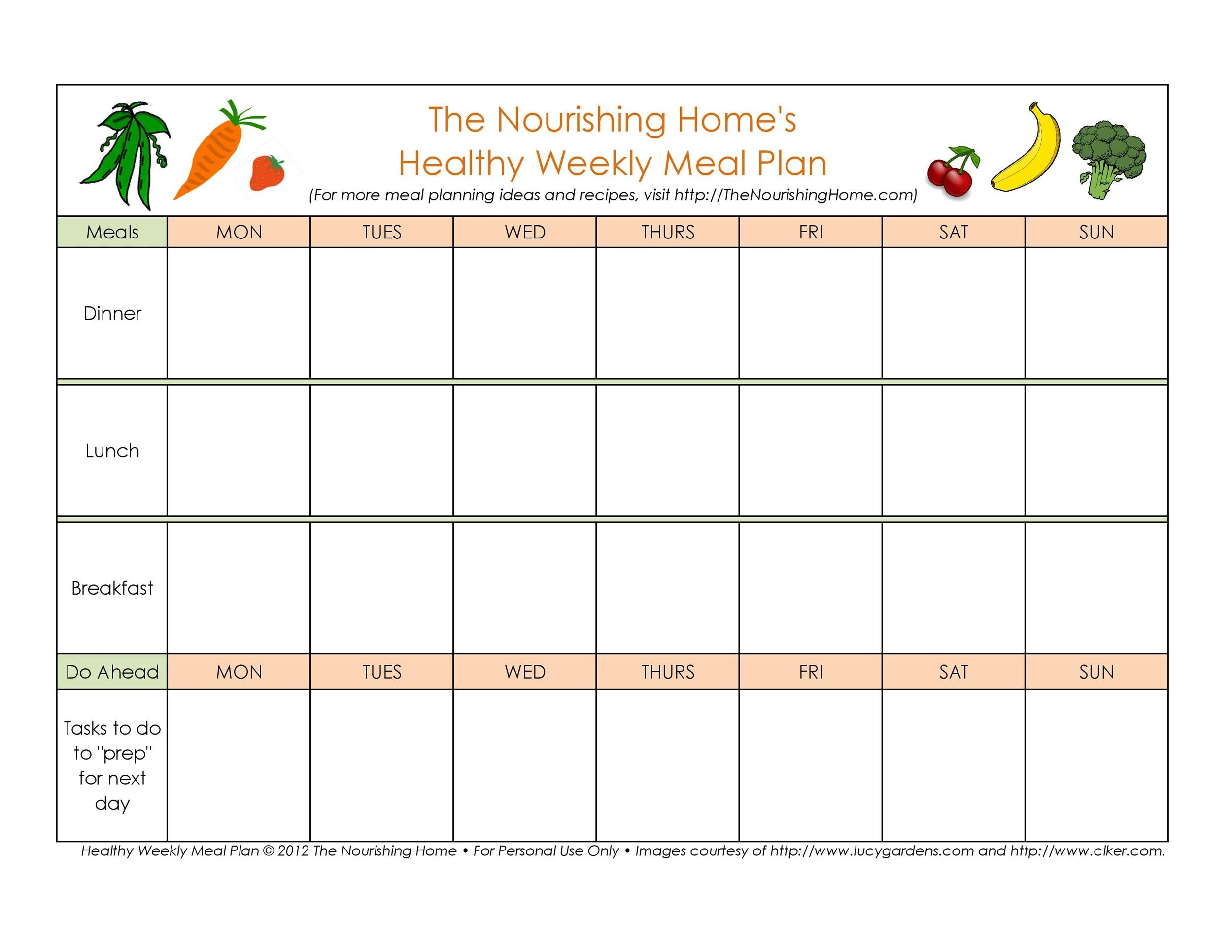 Weekly Meal Planning Templates Template Lab 430 Hot Sex Picture