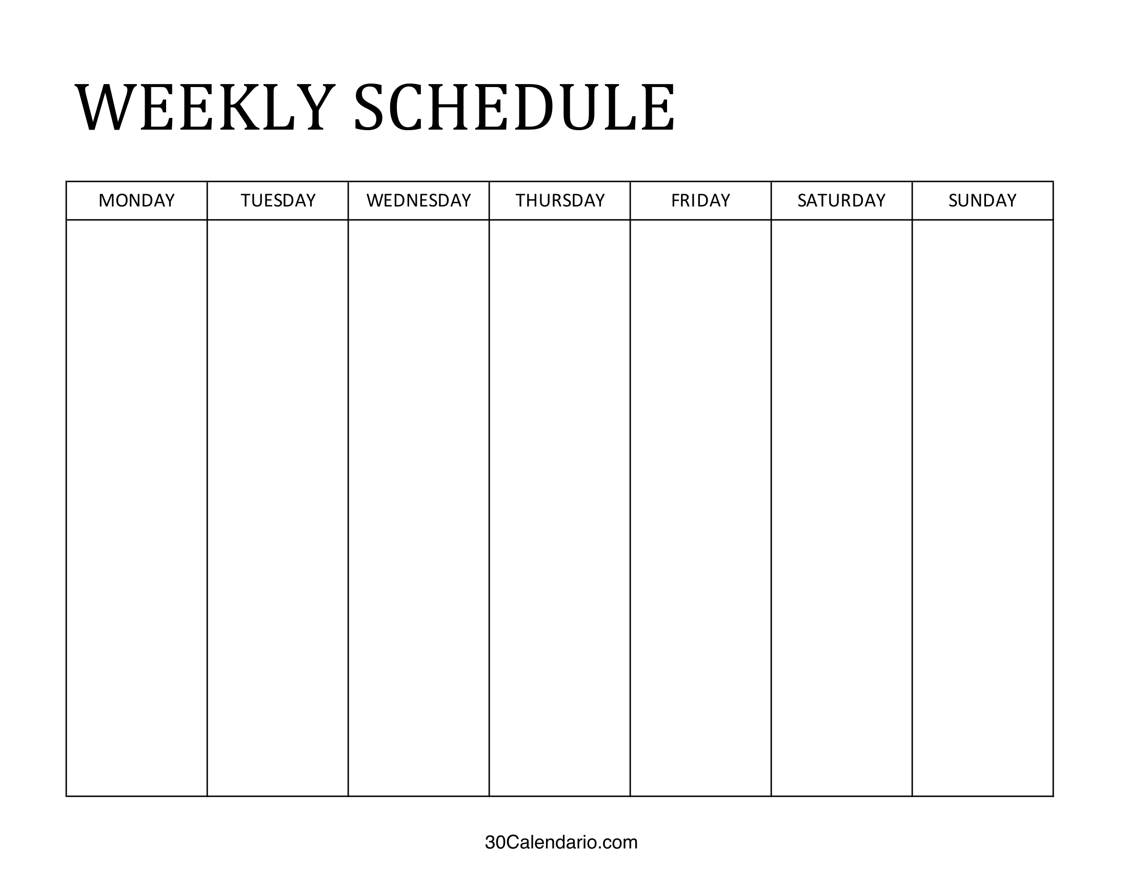 Weekly Planner Template Printable Weekly Schedule Printable Planner