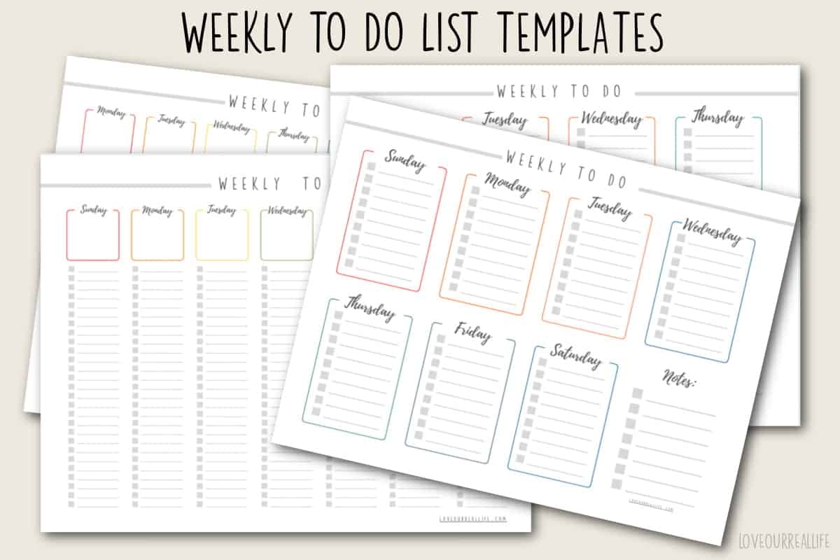 Weekly To Do List Templates Printable And Easy To Use Love Our Real Life