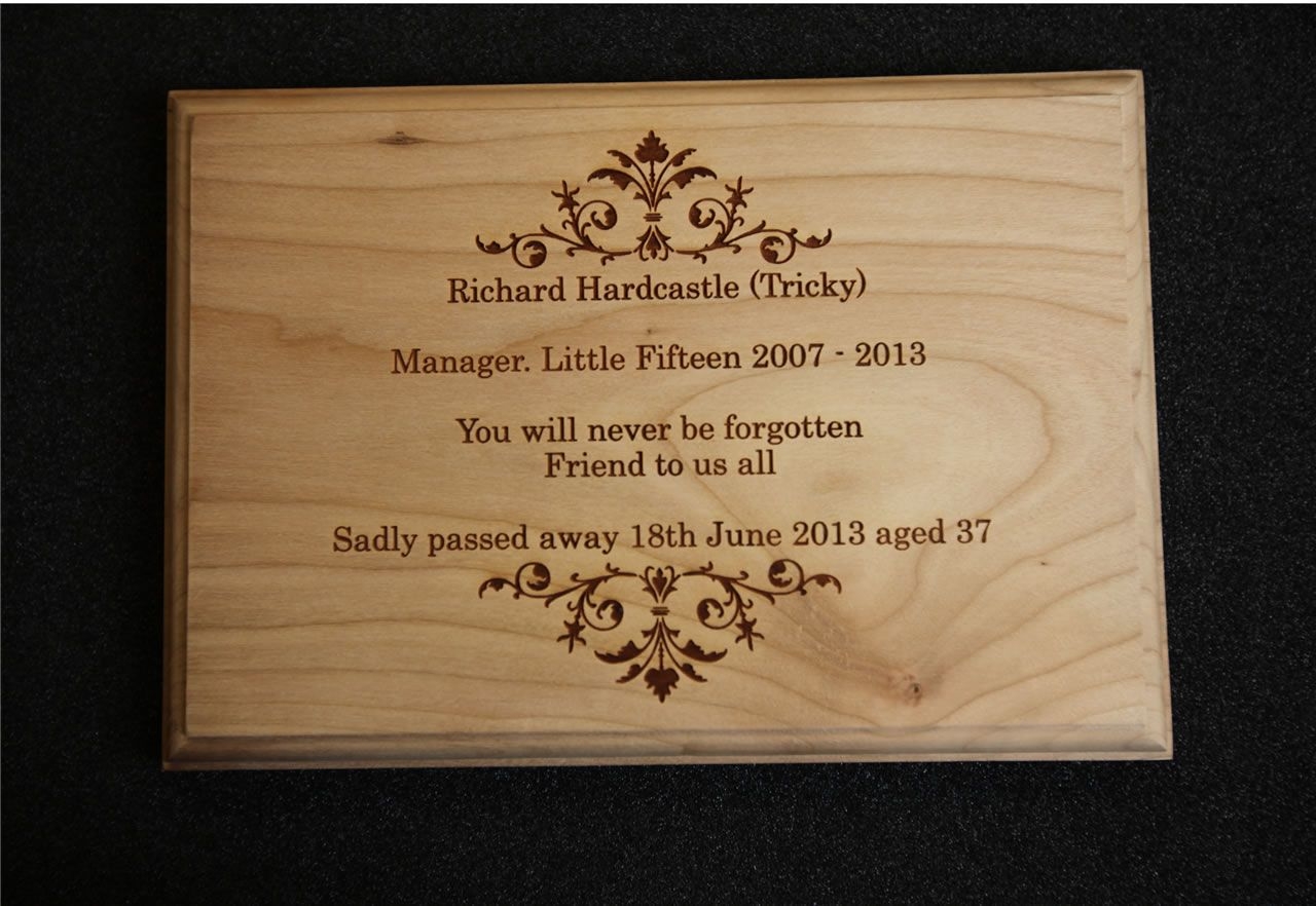 WOODEN PLAQUE LASER ENGRAVING Wood Engraving Laser Engraved Wood