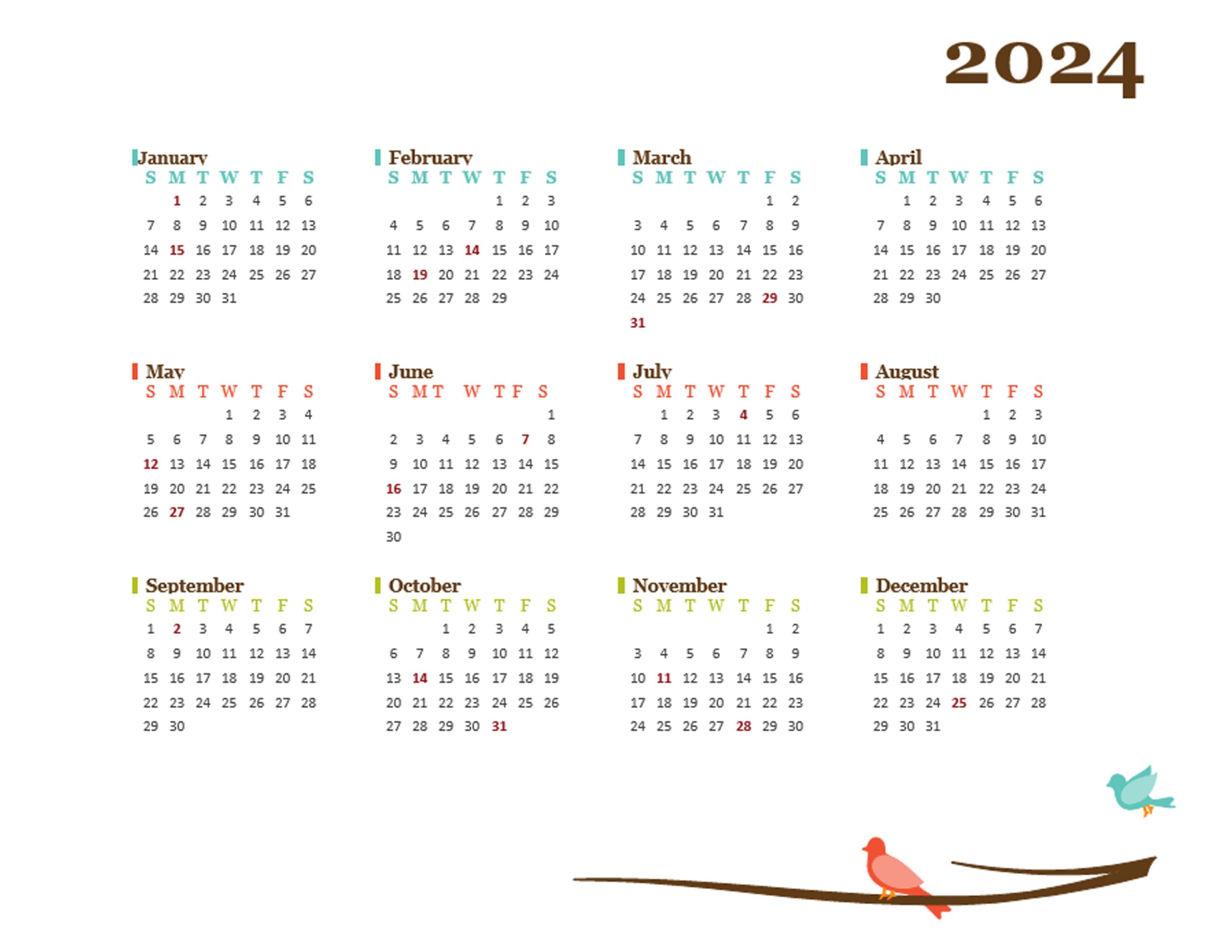Word Doc Calendar 2025 Kasra Piper