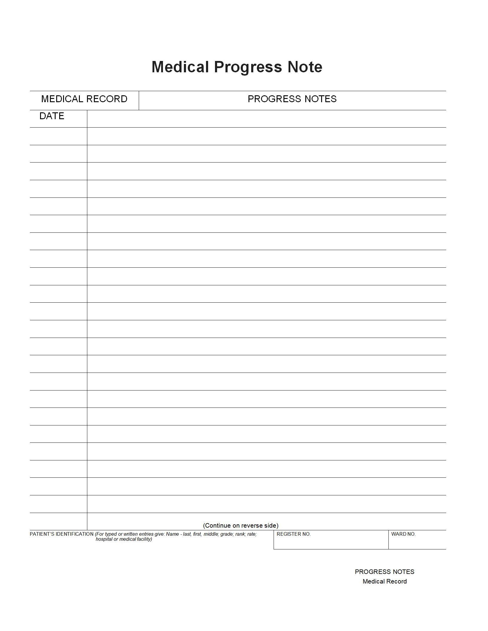 WORD Of Medical Progress Note Docx WPS Free Templates