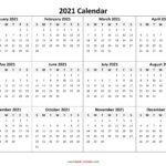 Yearly Calendar 2021 Free Download And Print