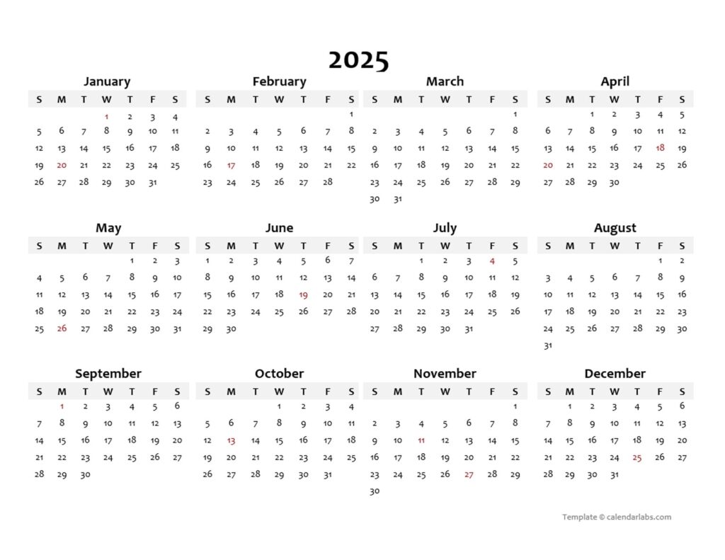 Yearly Calendar 2025 24 Lilly A Chan
